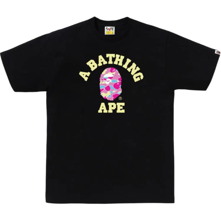 Детская футболка с принтом STA Camo A BATHING APE, Black Pink