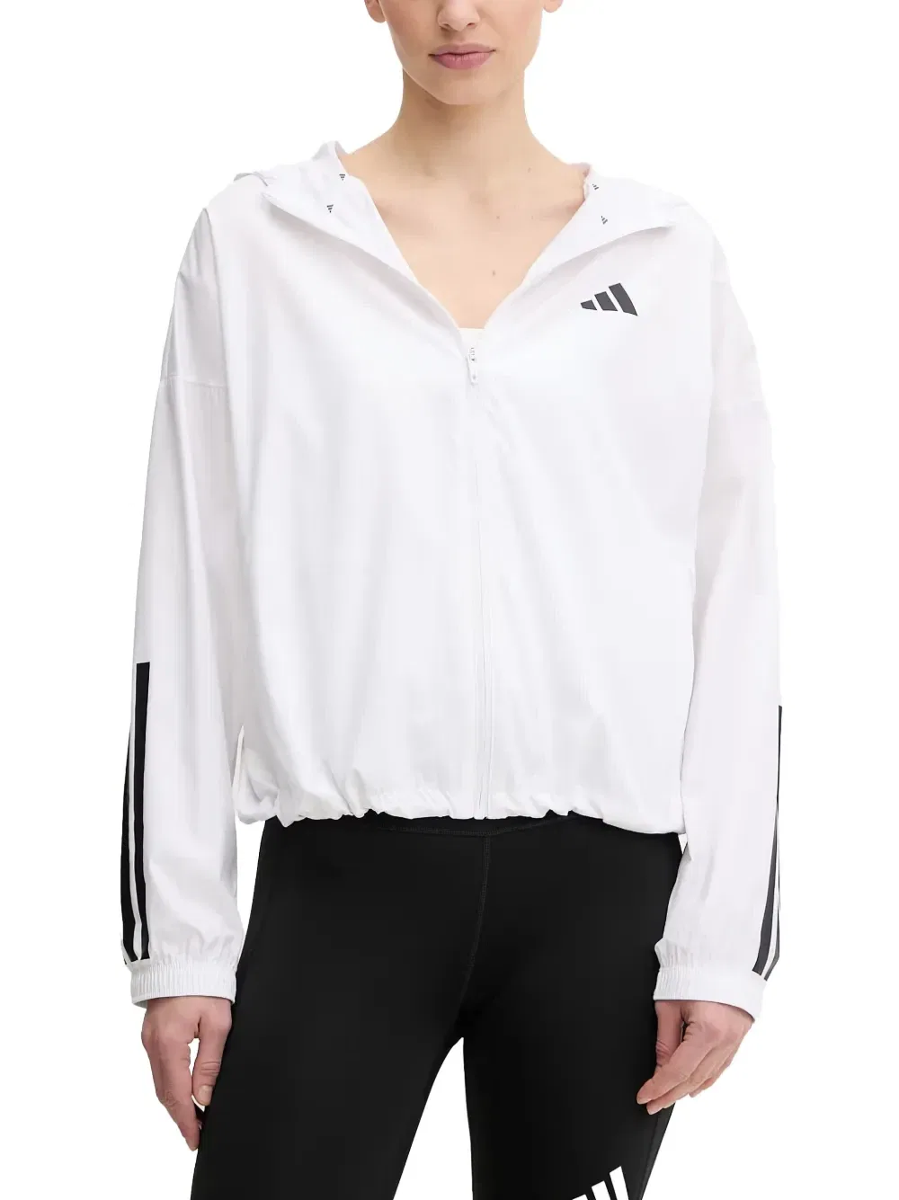 Куртка Hyperglam с капюшоном и принтом-логотипом Adidas, белый