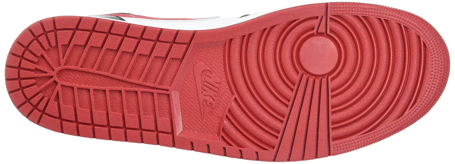 Детские кроссовки для мальчиков Air Jordan 1 Mid (gs) NIKE, White Gym Red Black — фото 4