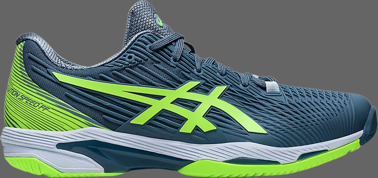 Кроссовки solution speed ff 2 'steel blue hazard green' Asics, синий - фото