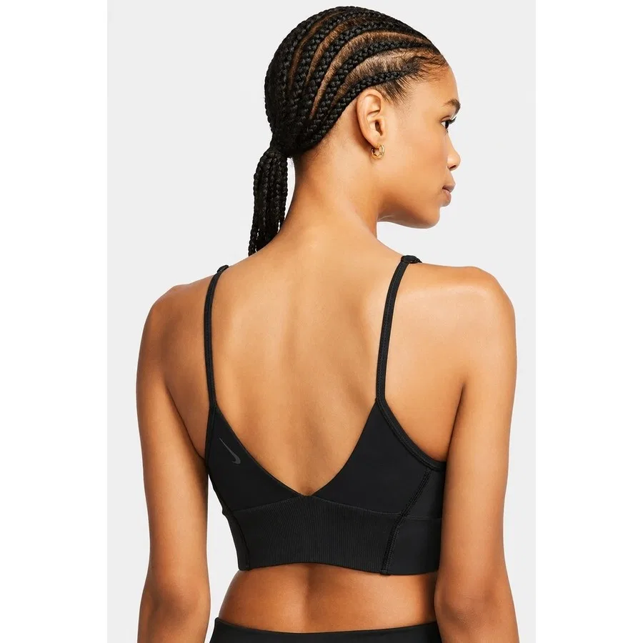 Спортивный бюстгальтер с длинным кроем Yoga Indy Light Support Padded Long Cut Nike, Черный — фото 2