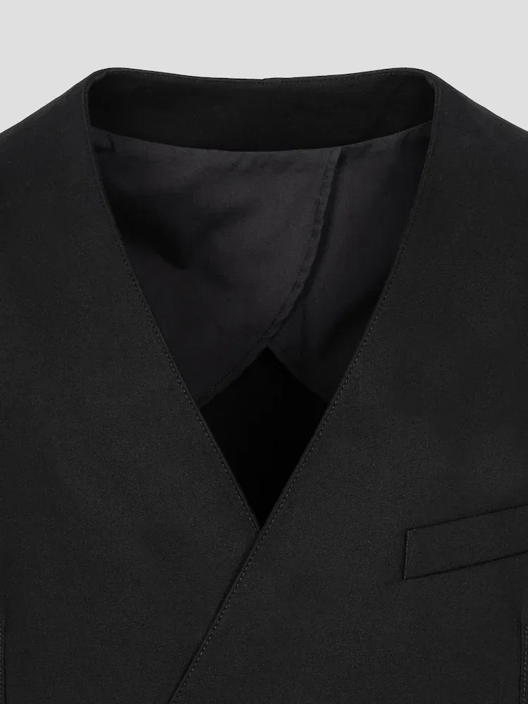 Пиджак двубортный без воротника Marino JACQUEMUS, Black — фото 3