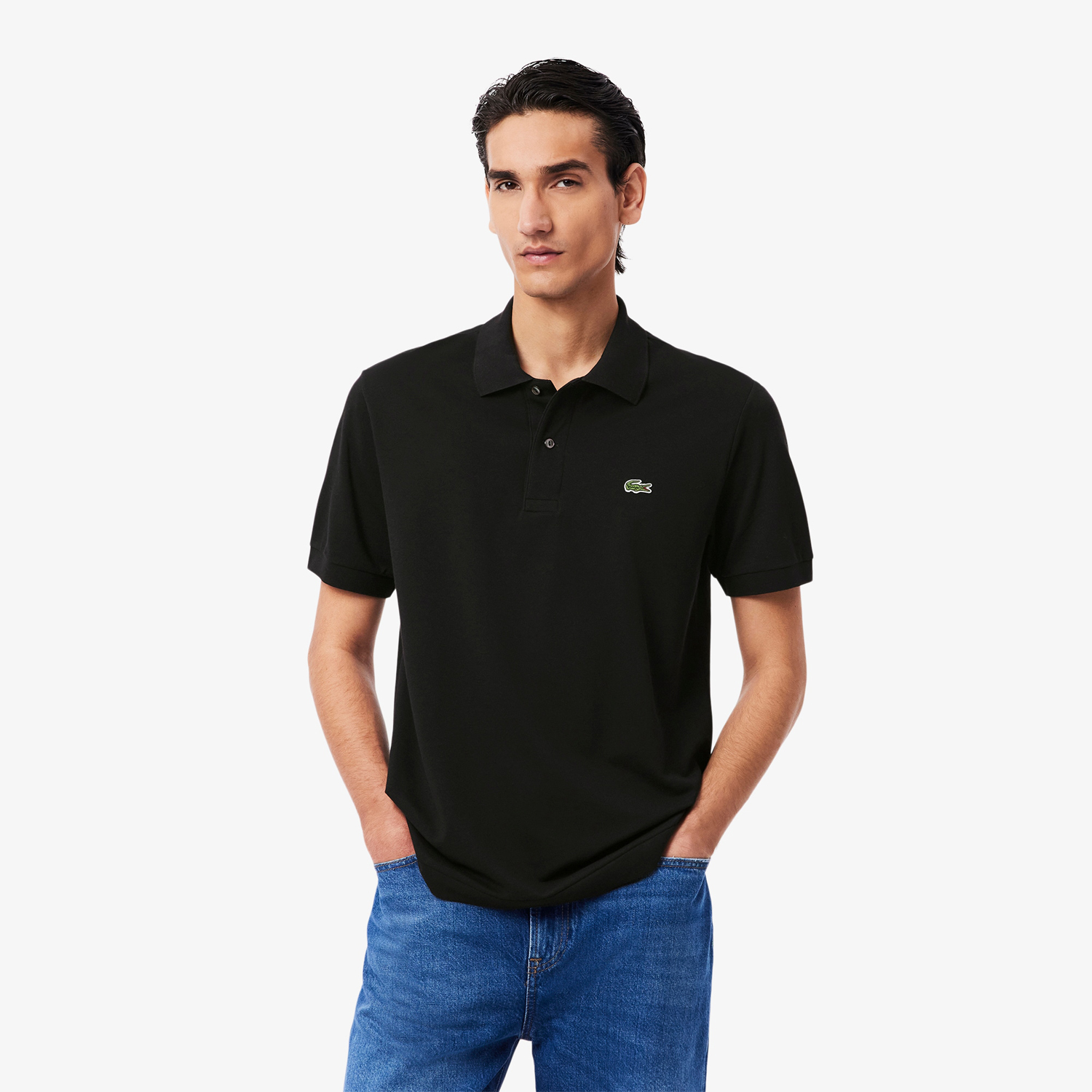 Поло Lacoste Classic Fit L.12.12 Light, черный — фото 3