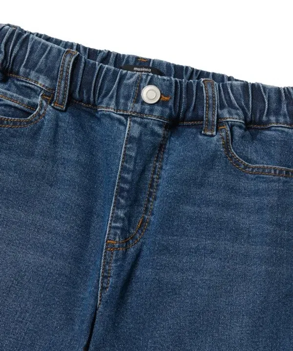 Джинсы прямого кроя на резинке, Musinsa Standard Kids, Medium Indigo — фото 4