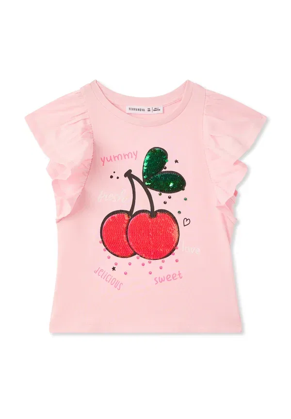Футболка с принтом Print t-shirt Terranova, Rosa, розовый — фото 4