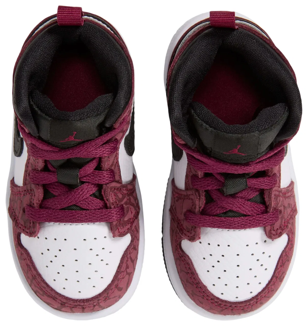 Детские баскетбольные кроссовки для мальчиков с кожаным верхом AJ 1 Mid SE Jordan, красный/белый/черный — фото 4