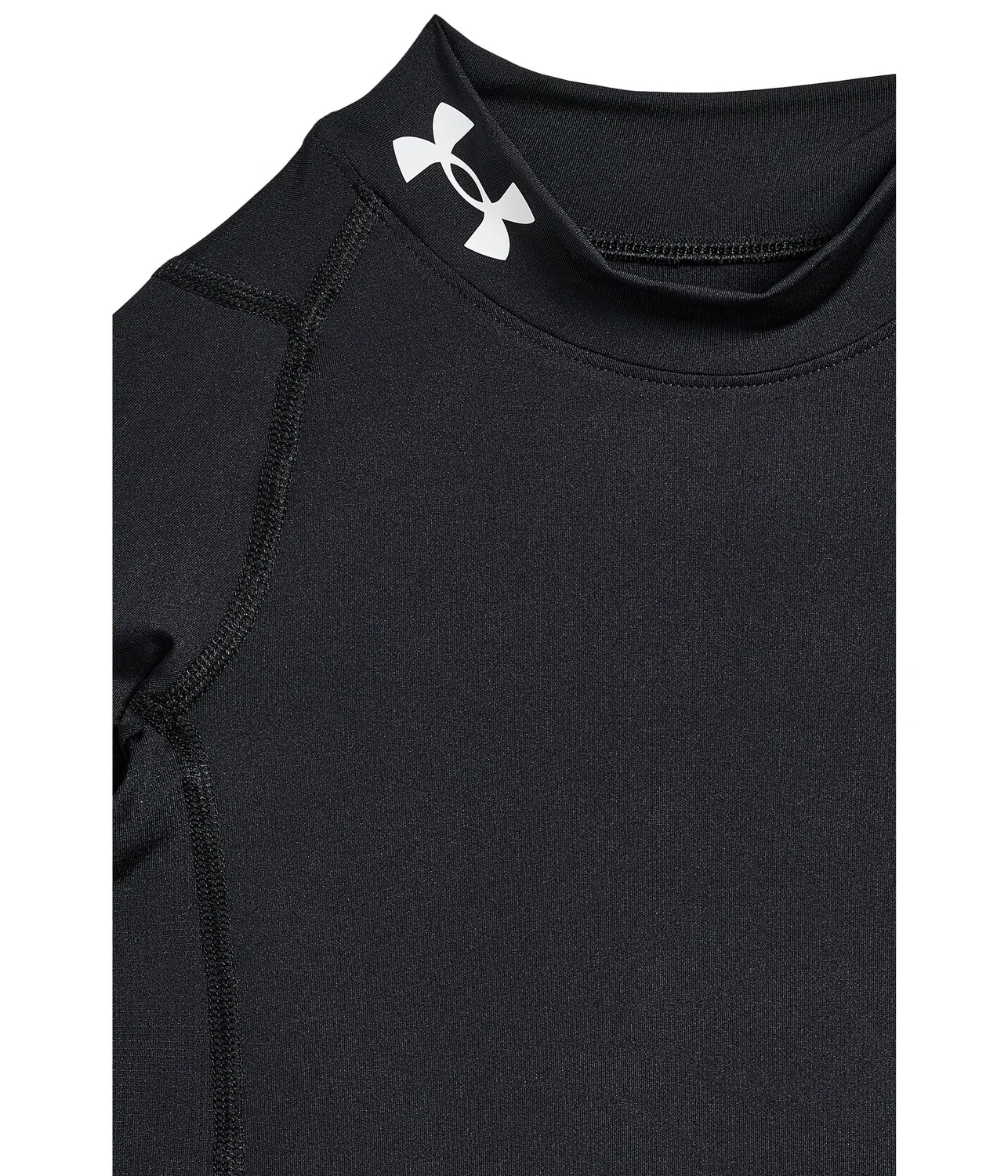 Футболка с высоким воротником и коротким рукавом HeatGear Armour (для детей постарше) Under Armour Kids, Black/White — фото 3