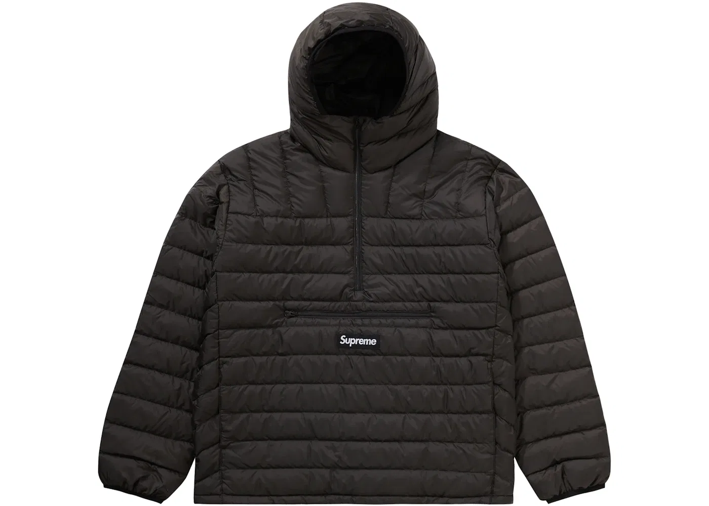 Мужской пуловер с капюшоном и полумолнией Supreme Pullover (FW22), Black