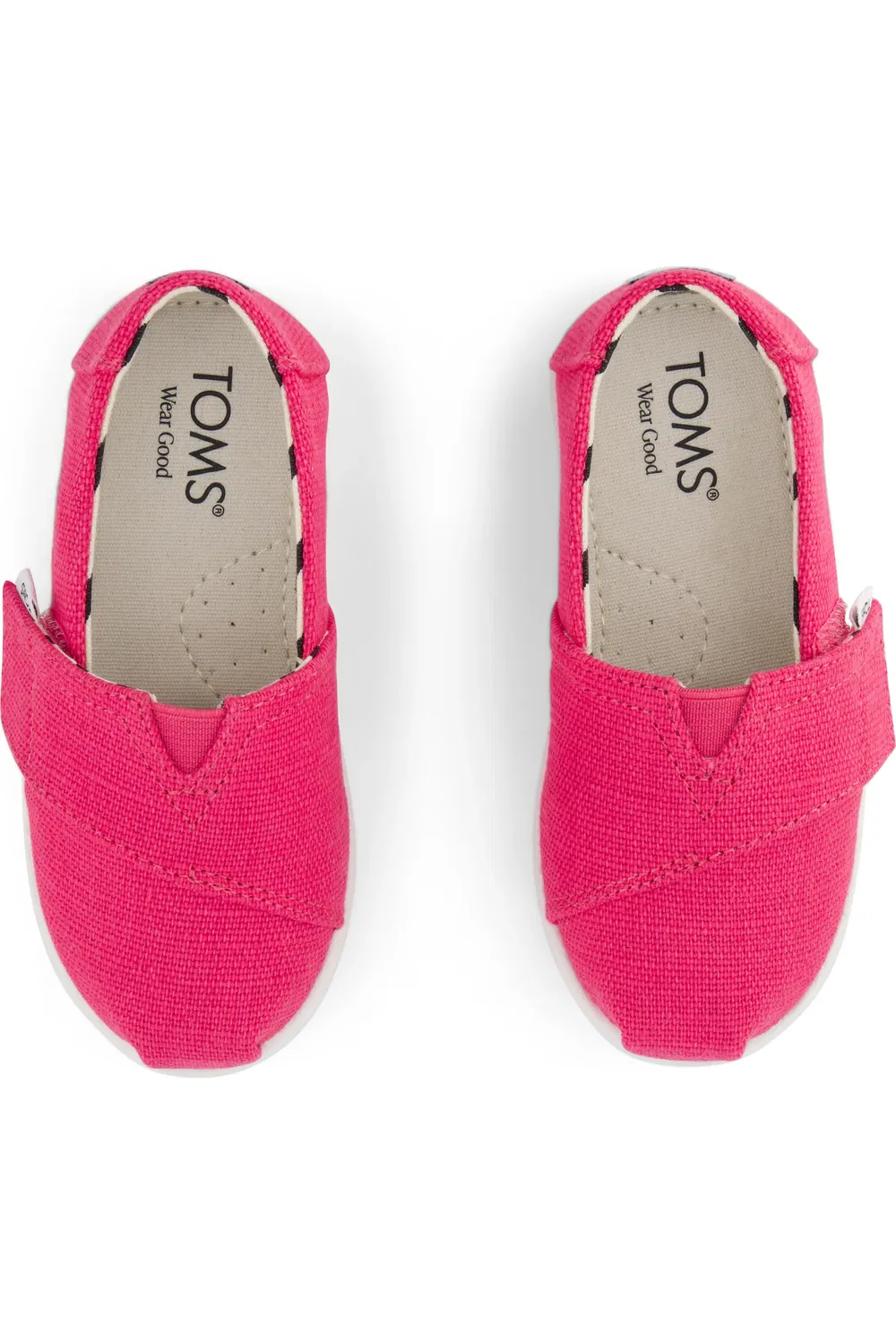 Детские кеды slip-on на липучке Alpargata TOMS, ярко-розовый — фото 4