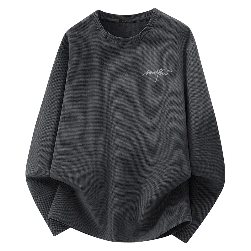 Детская футболка с круглым вырезом из плотного вафельного трикотажа MINISO, Dark Gray