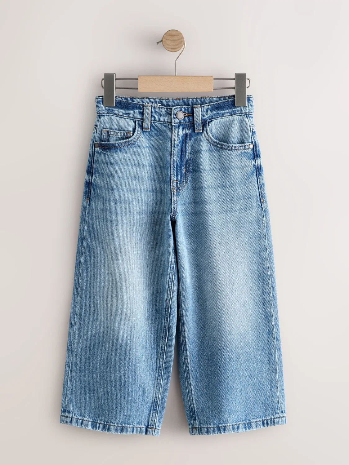 Джинсы супер-широкого кроя Mid Blue Denim Next
