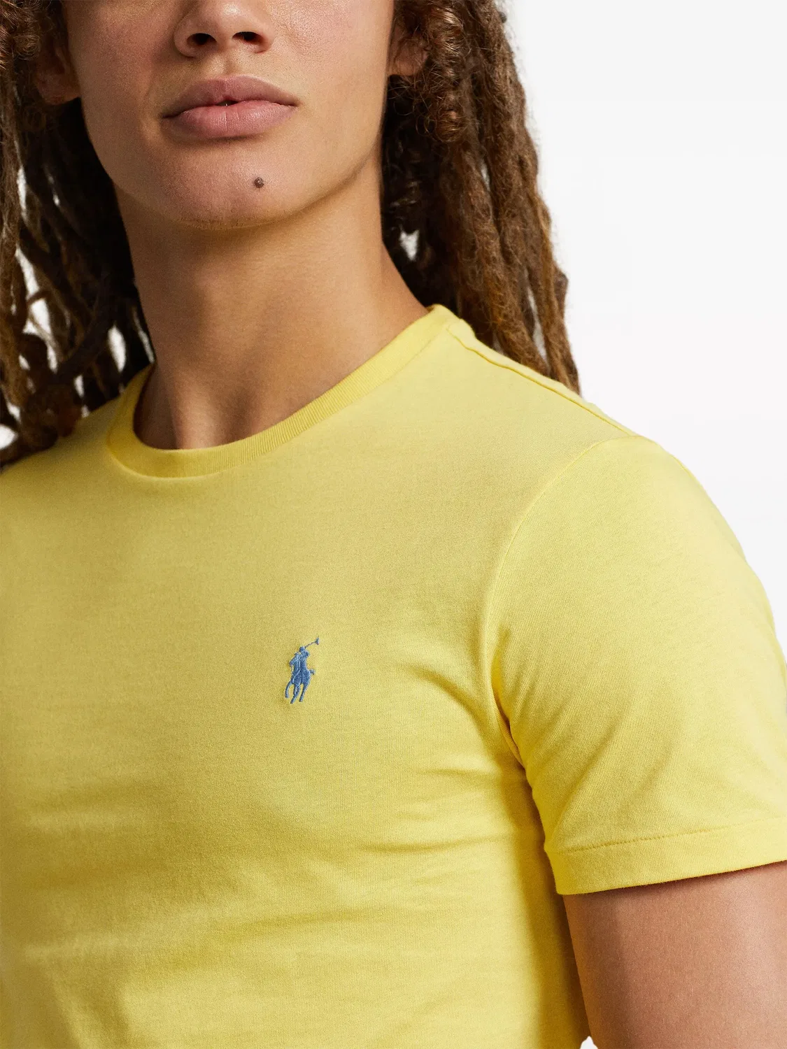 Хлопковая футболка с вышитым Pony Polo Ralph Lauren, желтый — фото 4