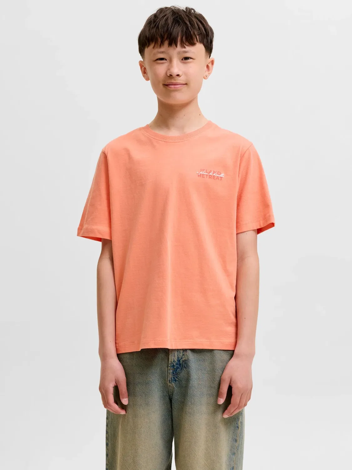 Футболка хлопковая Jack & Jones Junior, оранжевый — фото 3