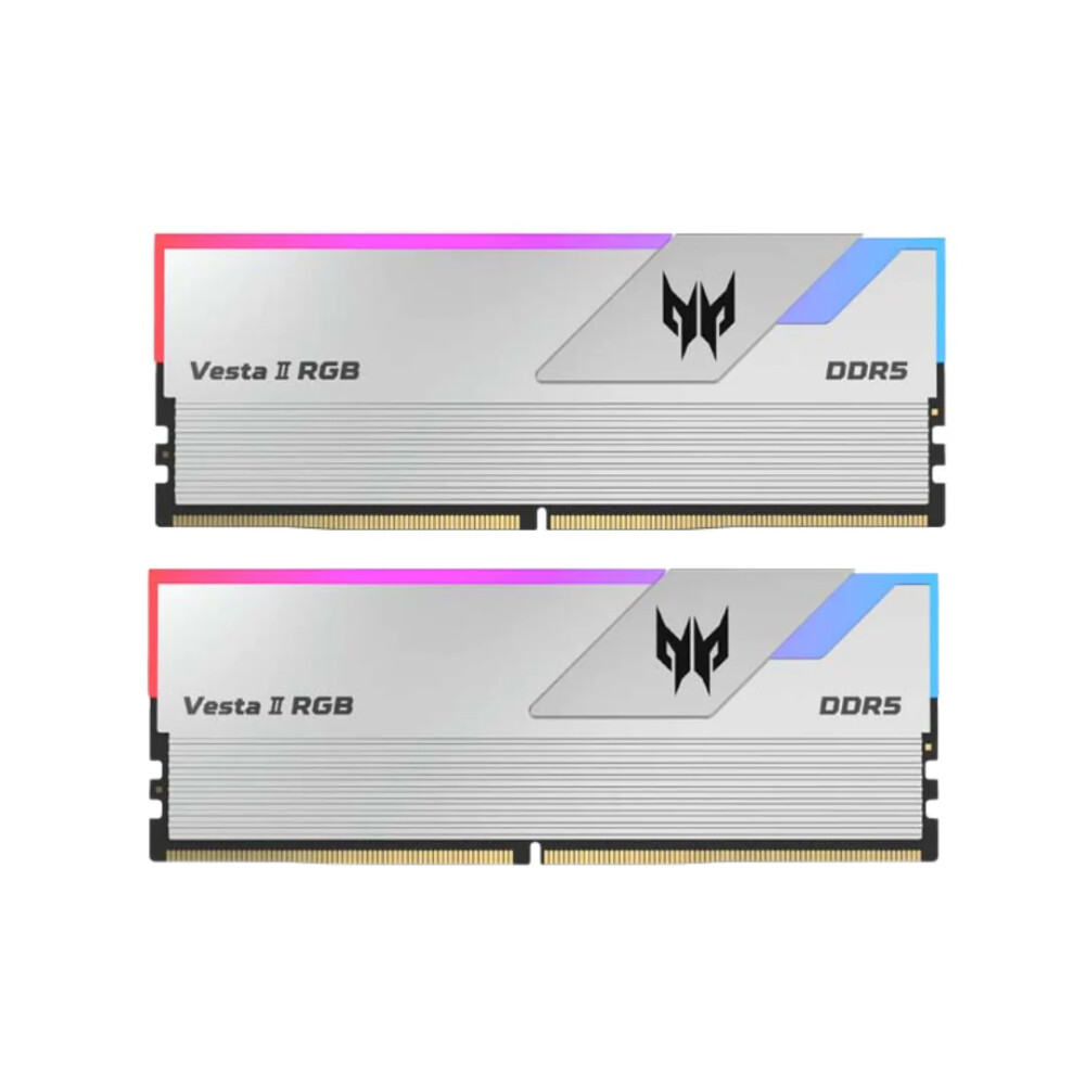 

Модуль памяти Acer Predator Vesta II, 32 ГБ DDR5 (2 x 16ГБ), 6000 МГц, BL.9BWWR.366, серебристый