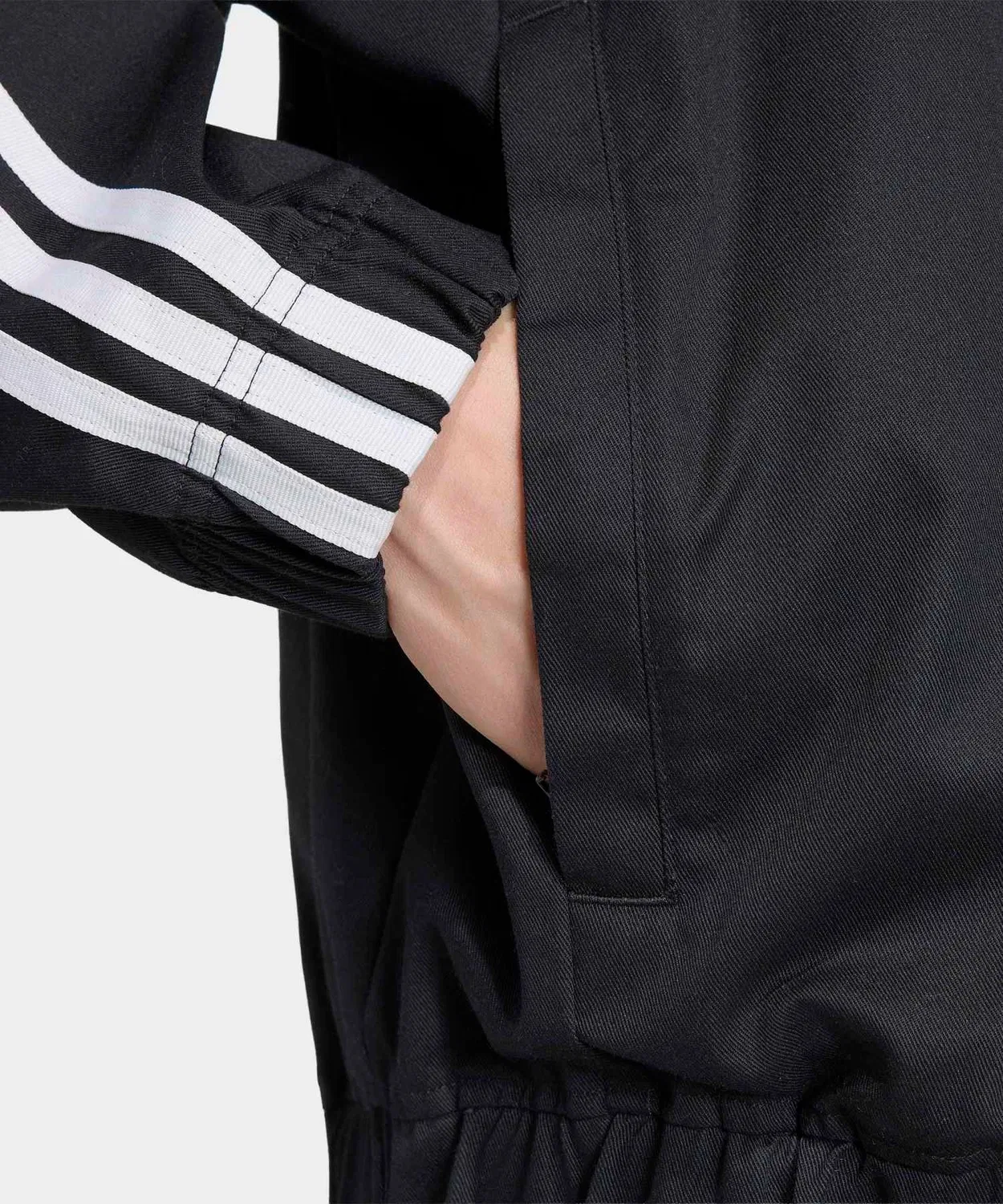 Мужская куртка-трактор с молнией, свободного кроя, Adicolor Classic Cotton Twill Adidas Originals, Black — фото 4