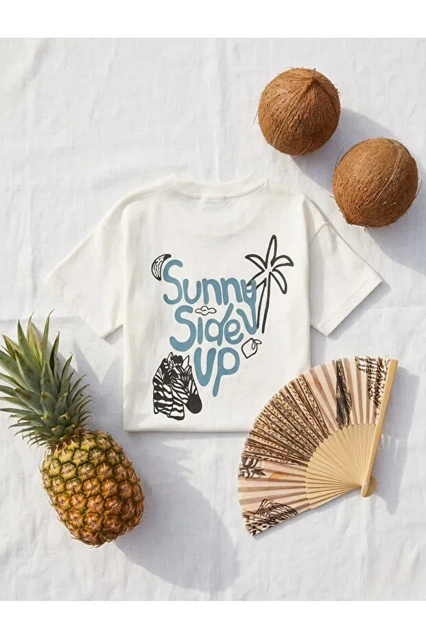 Детская футболка оверсайз с принтом Sunny Side Up Elibaby, Suny Side Up — фото 4