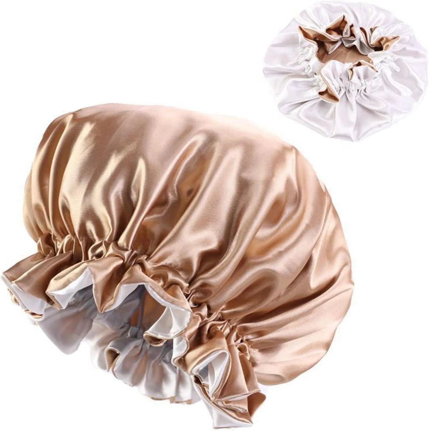 Шапочка для душа Satin Double Layer, YsXoWiui, Khaki — фото 2