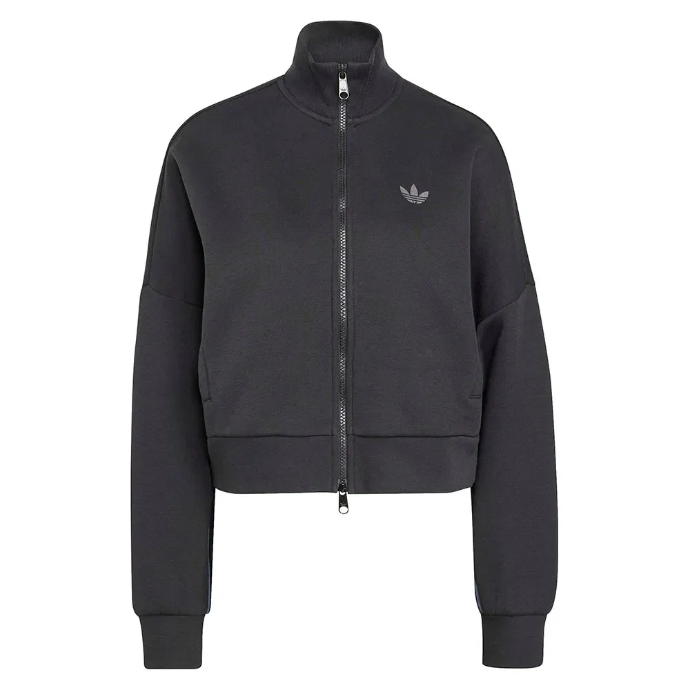 Женский свитшот оверсайз с высокой горловиной Spacer Track Adidas Originals, Black — фото 3
