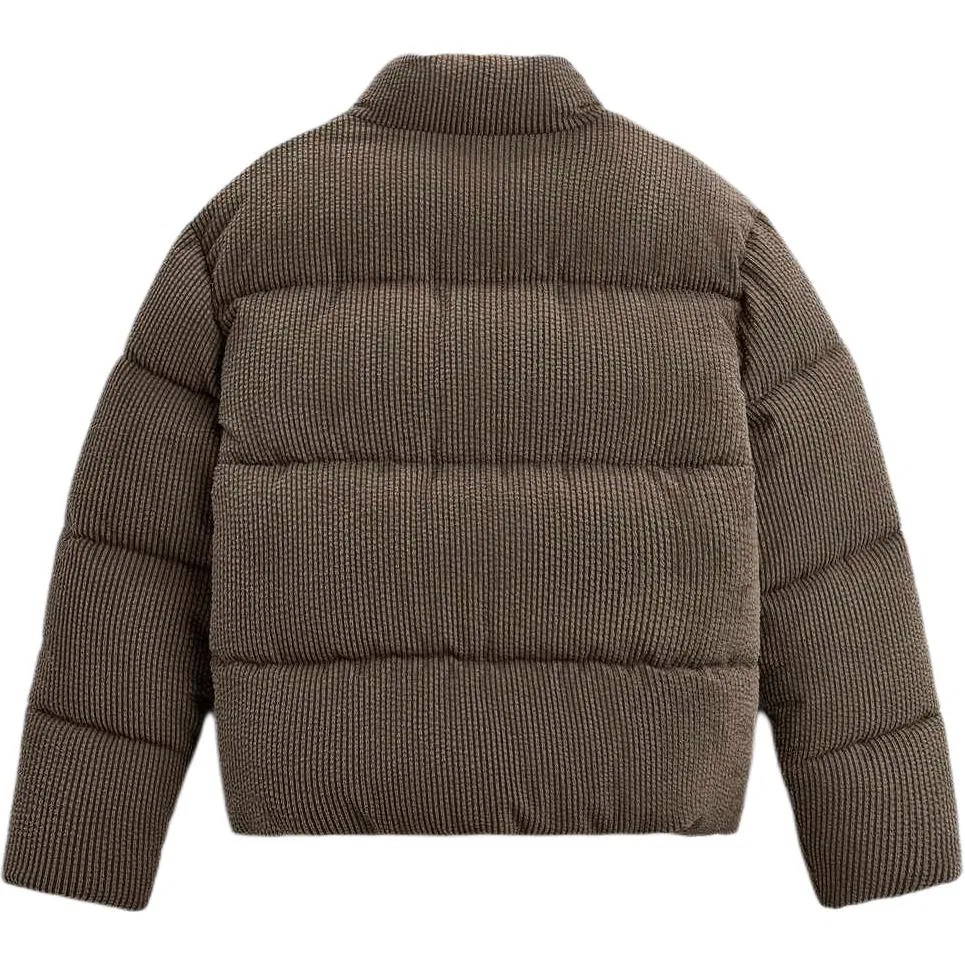 Мужская куртка-пуховик с наполнителем Dark Khaki ZARA, Dark Khaki — фото 3