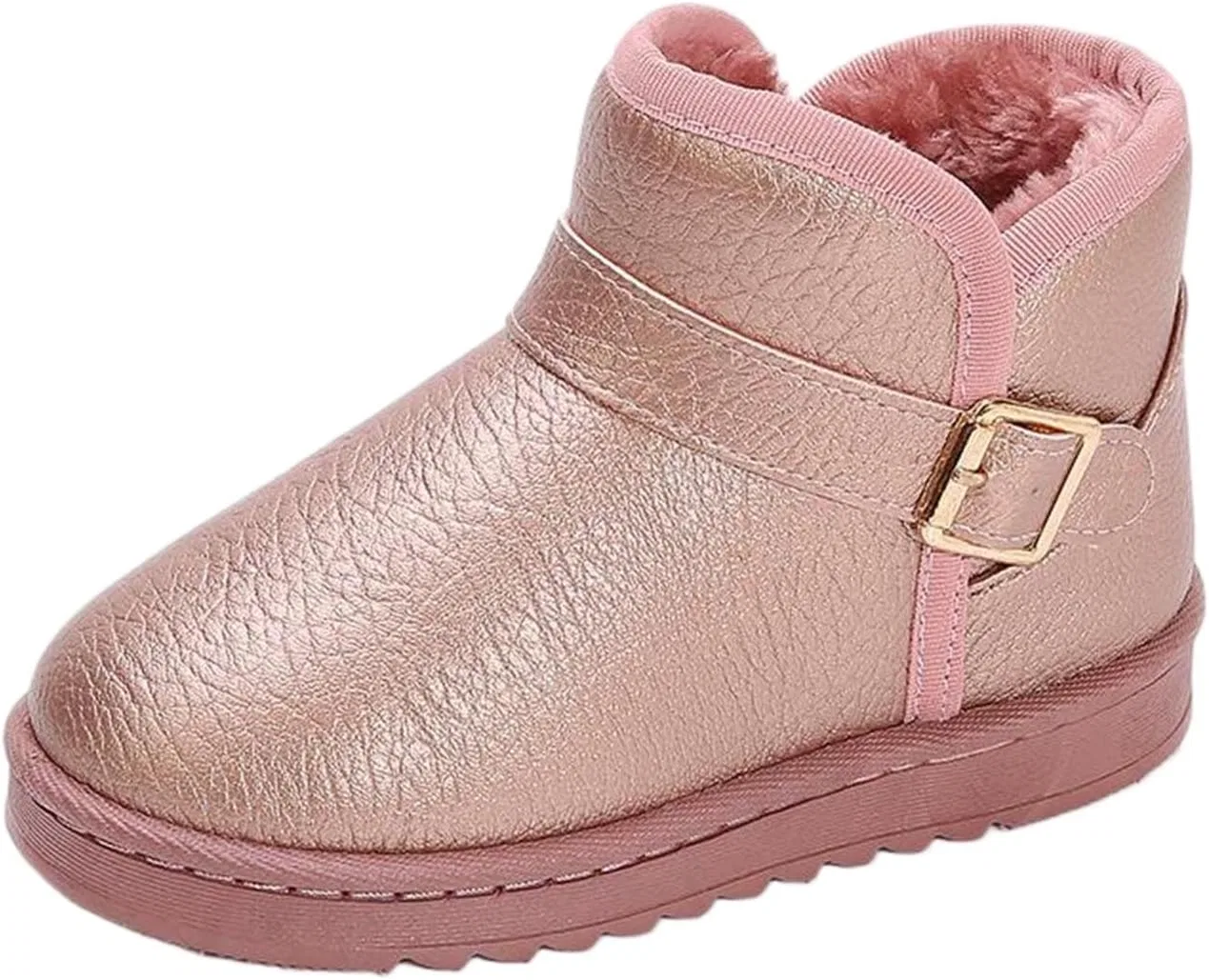 Детские зимние сапоги для девочек на меху с пряжкой Zzalalana, Pink
