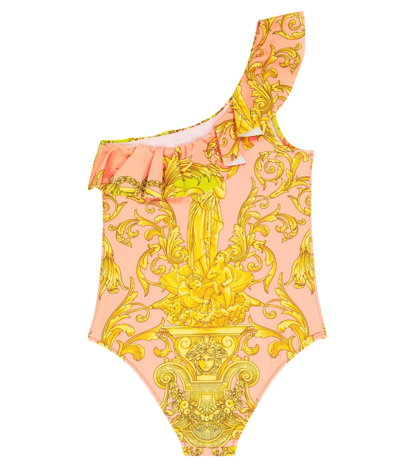 Раздельный купальник с принтом барокко Versace Kids, оранжевый — фото 4