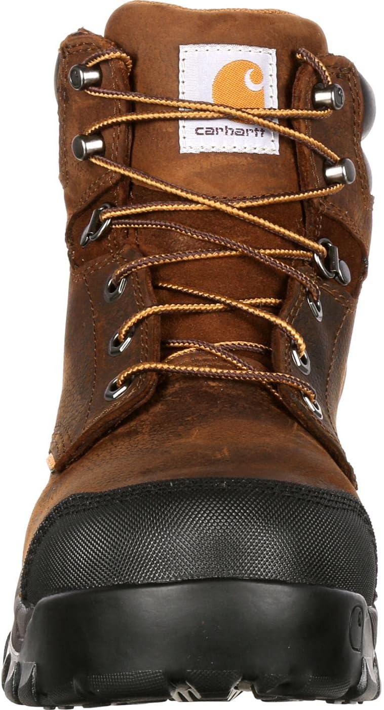 Мужские рабочие ботинки Carhartt CMF6380 Rugged Flex водонепроницаемые, с шестидюймовой высокой голенью, темно-коричневый — фото 4