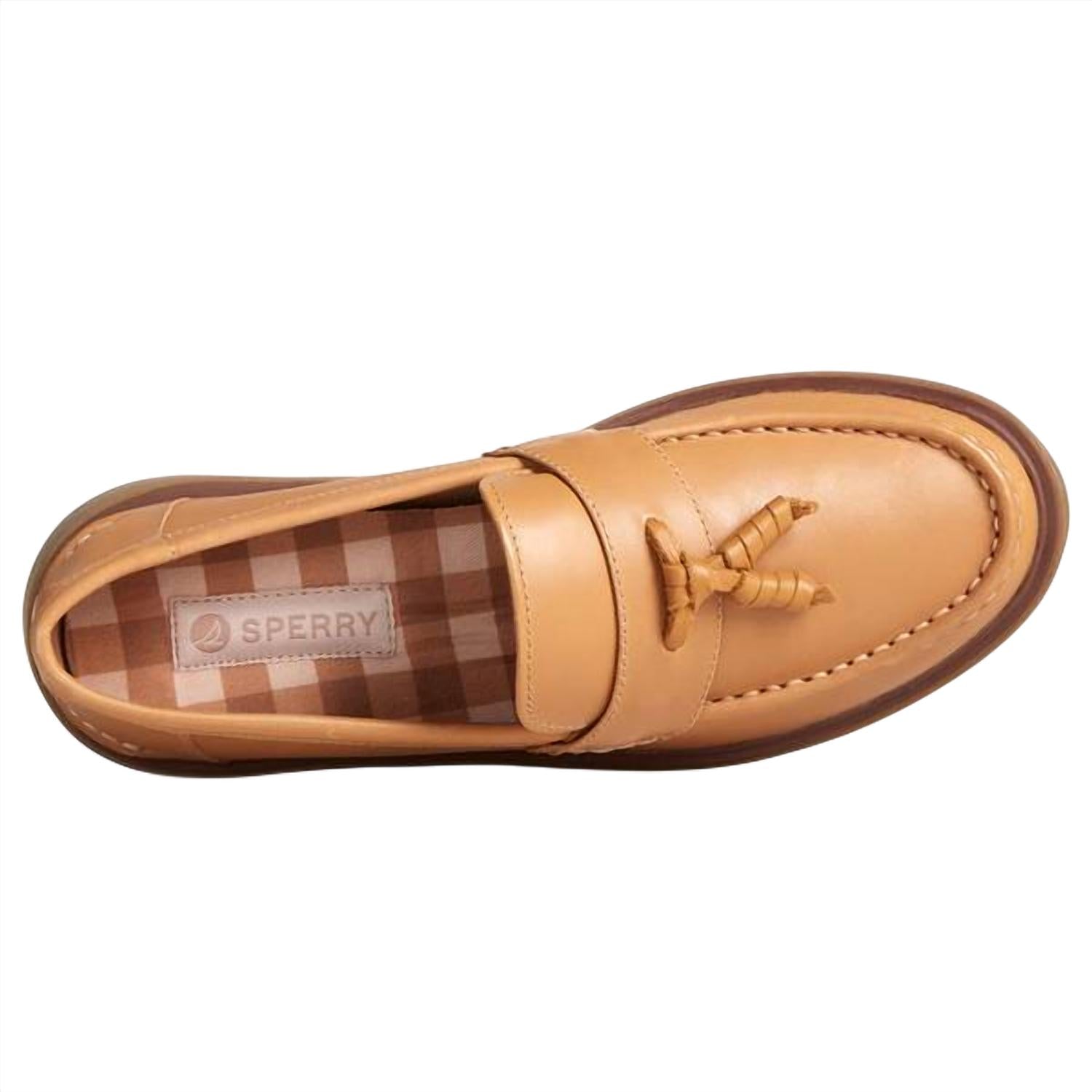 Женские лоферы Bayside из кожи тауп Sperry, Taupe Leather — фото 4