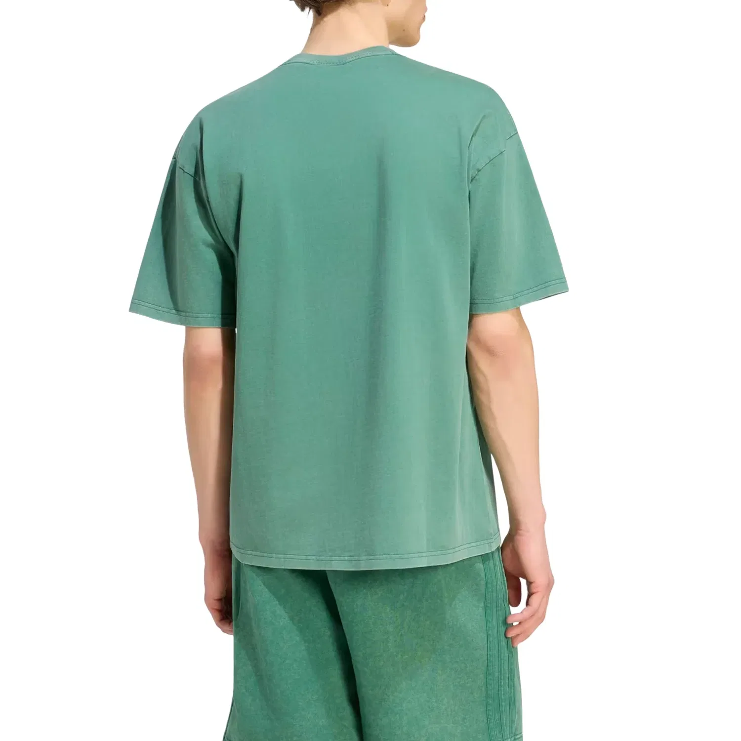 Мужская футболка свободного кроя Trefoil Essentials Washed Loose Dropped Adidas, зеленый — фото 3