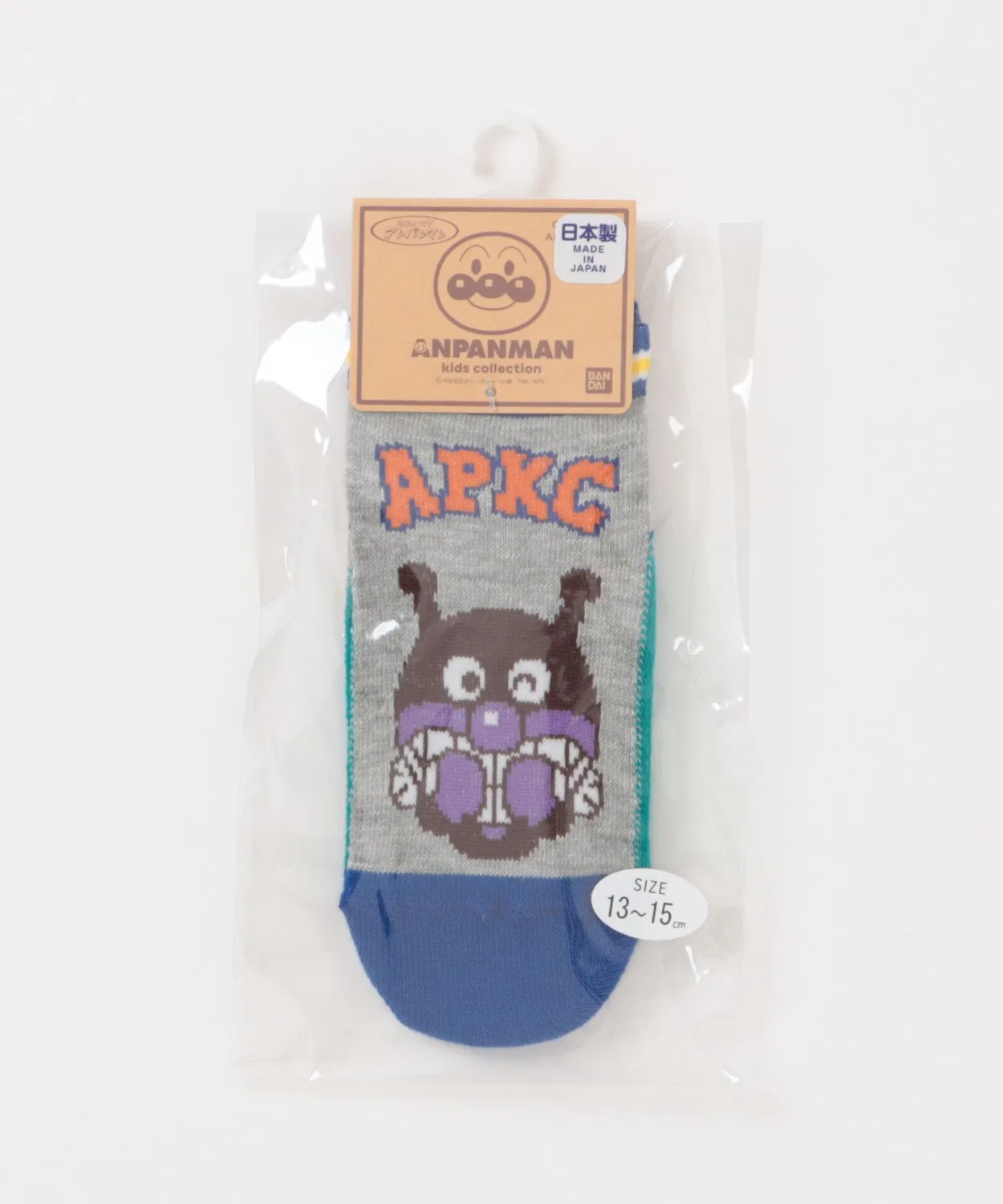 Детские носки с принтом Anpanman Line Short Socks ANPANMAN KIDS COLLECTION, Melange Grey