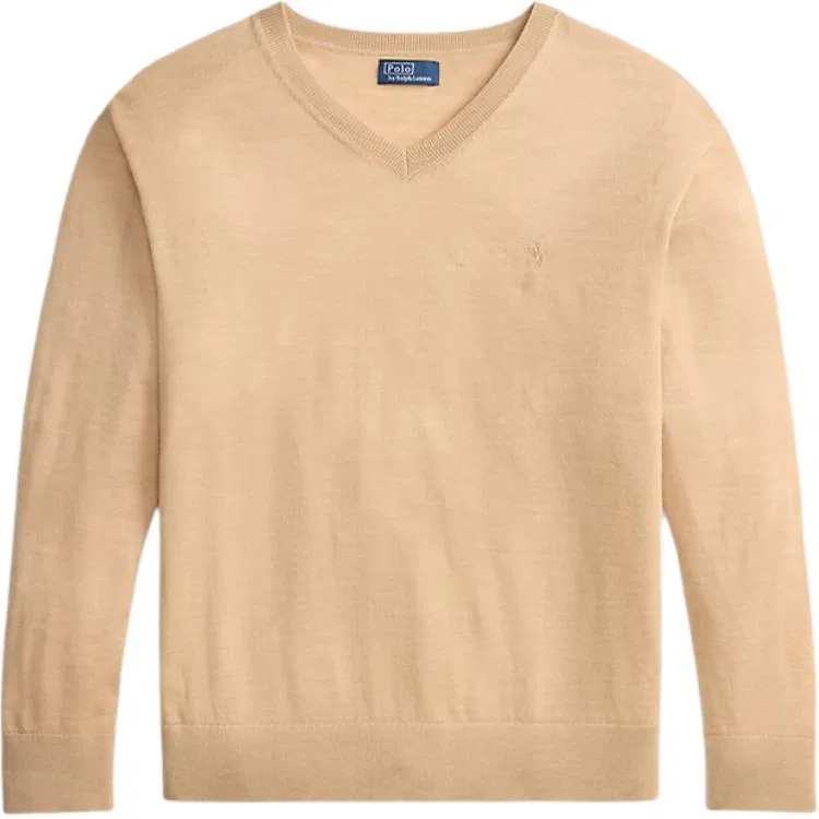 Женский свитер с V-образным вырезом из мериносовой шерсти Polo Ralph Lauren, Canoe Brown