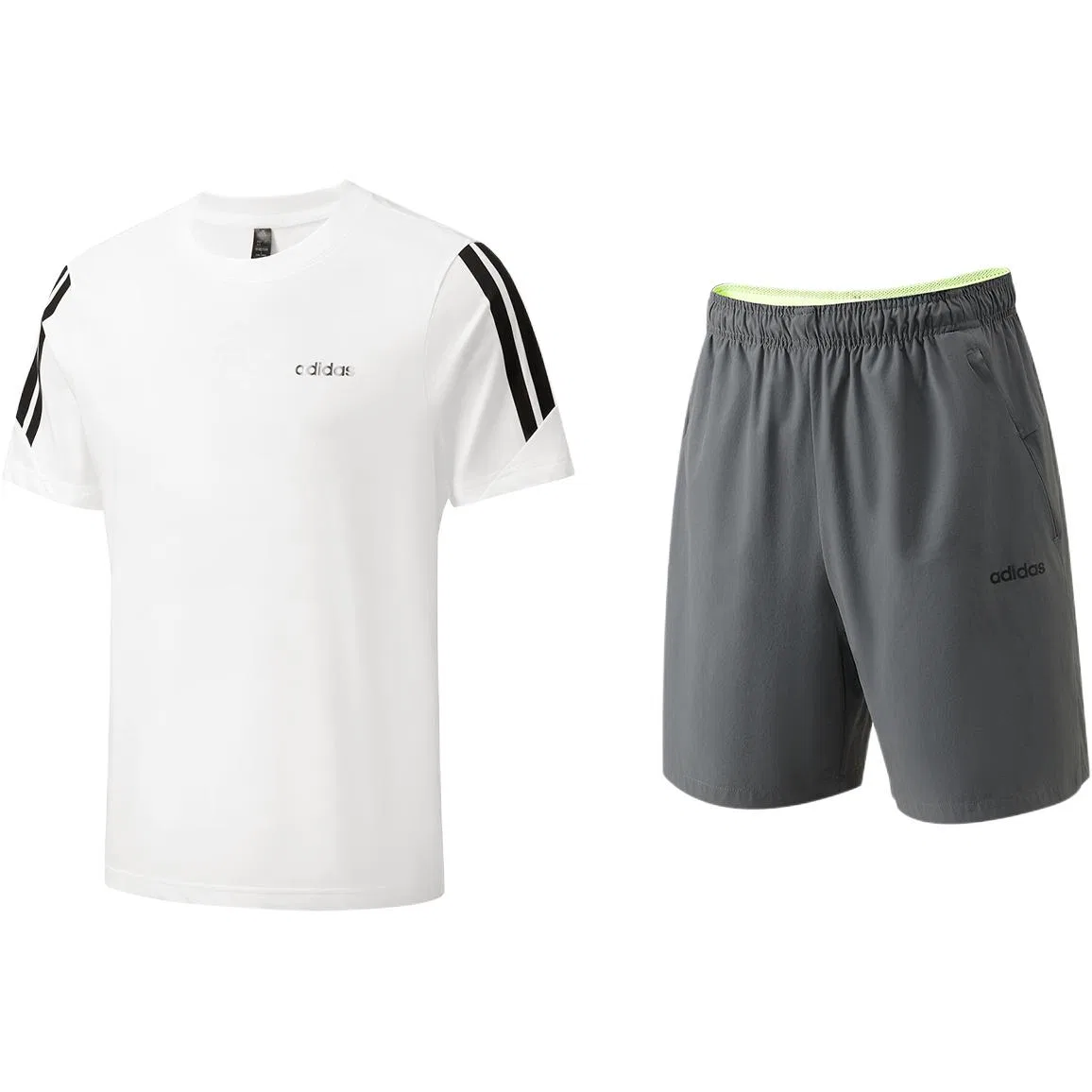 Детский комплект спортивной одежды с круглым вырезом Adidas, Set (White Top+Gray Bottom)