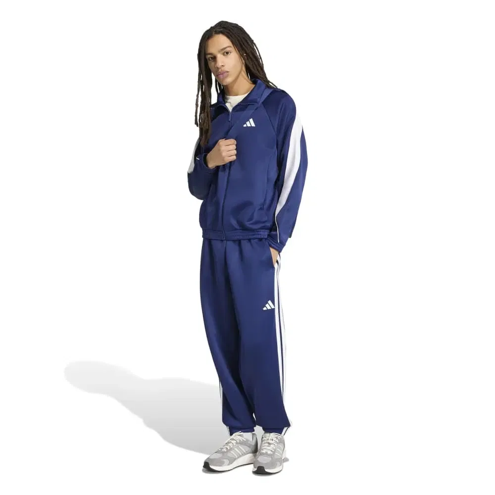 Мужские спортивные штаны с лампасами из футера Adidas Stadium, Blue — фото 4