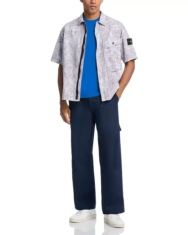 Мужская футболка с принтом Cotton Jersey Compass Patch Stone Island, Bright Blue — фото 2