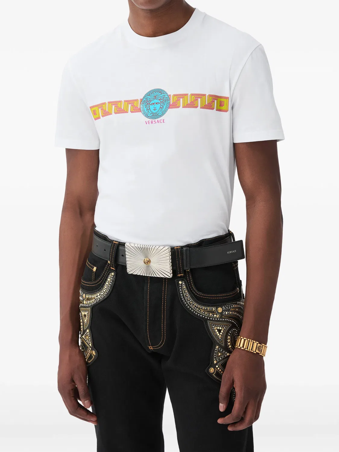 Футболка с принтом Versace, белый — фото 2