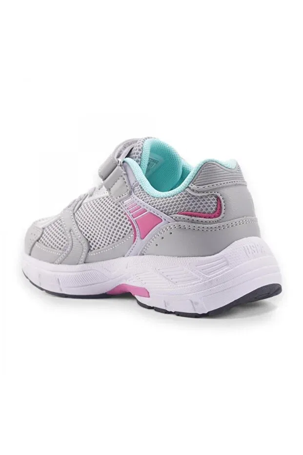 Детские кроссовки для девочек с графическим принтом U.S. Polo Assn., Gray-Pink-Lila — фото 3