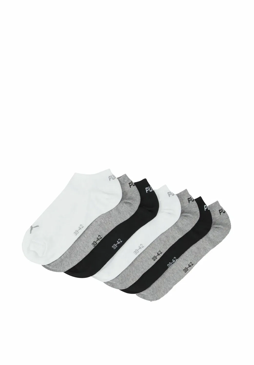 Невидимые носки унисекс, 7 пар Puma, White Grey Black