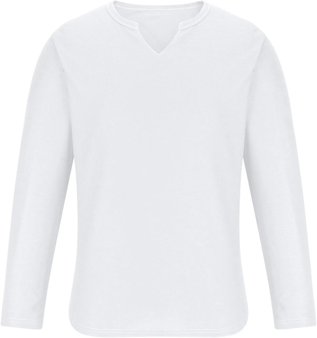 Мужская футболка с V-образным вырезом длинный рукав Regular Fit, White — фото 3