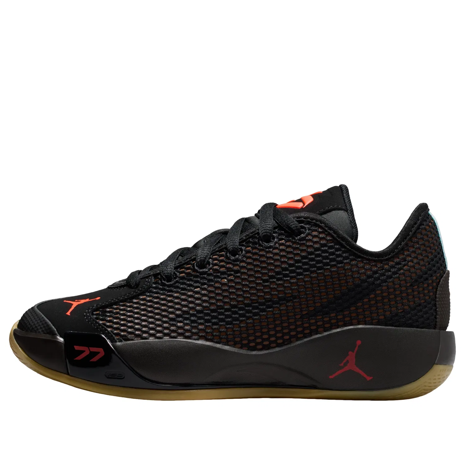 Детские кроссовки с сетчатым верхом Air Jordan Luka 77 'Black Gum' Jordan, Black/Fauna Brown/Gum Light Brown/Infrared 23