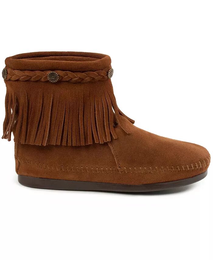 Женские замшевые высокие ботинки с молнией сзади Minnetonka, коричневый — фото 2