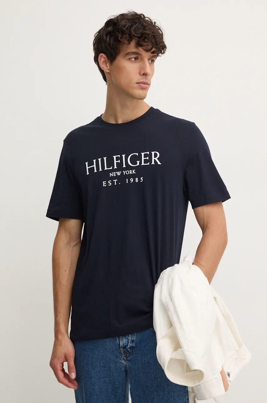

Хлопковая футболка Tommy Hilfiger, темно-синий