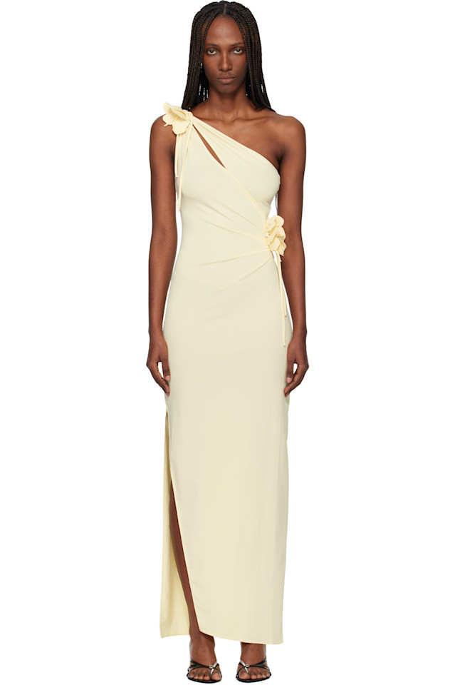 

Coperni Асимметричное платье миди с цветочным принтом