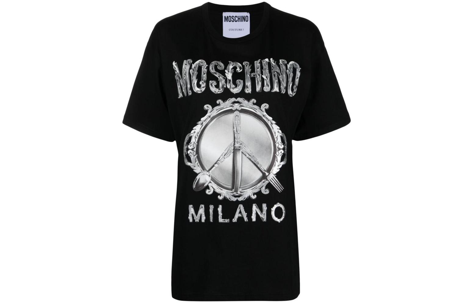 

Футболка женская черная MOSCHINO