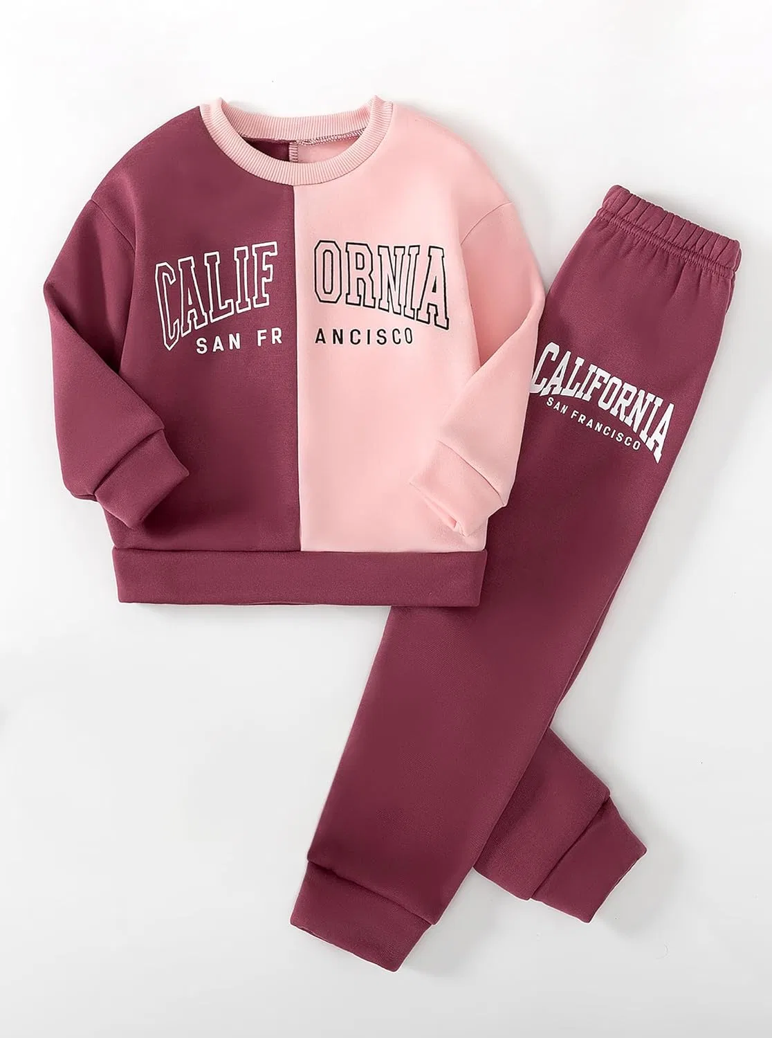 Детский спортивный костюм Letter Print, Dark Red