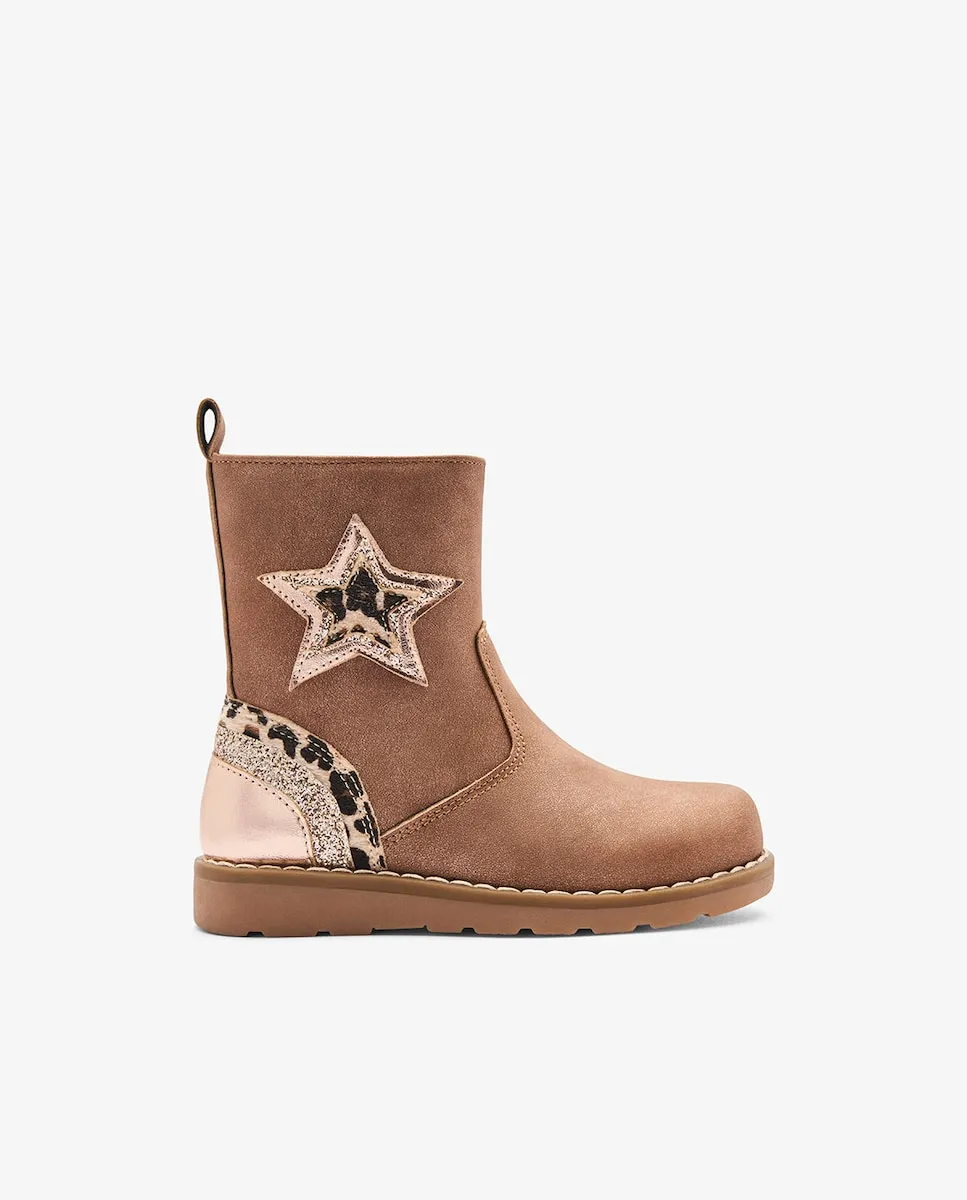 

Детские ботинки среднего размера с звездным узором Conguitos, коричневый