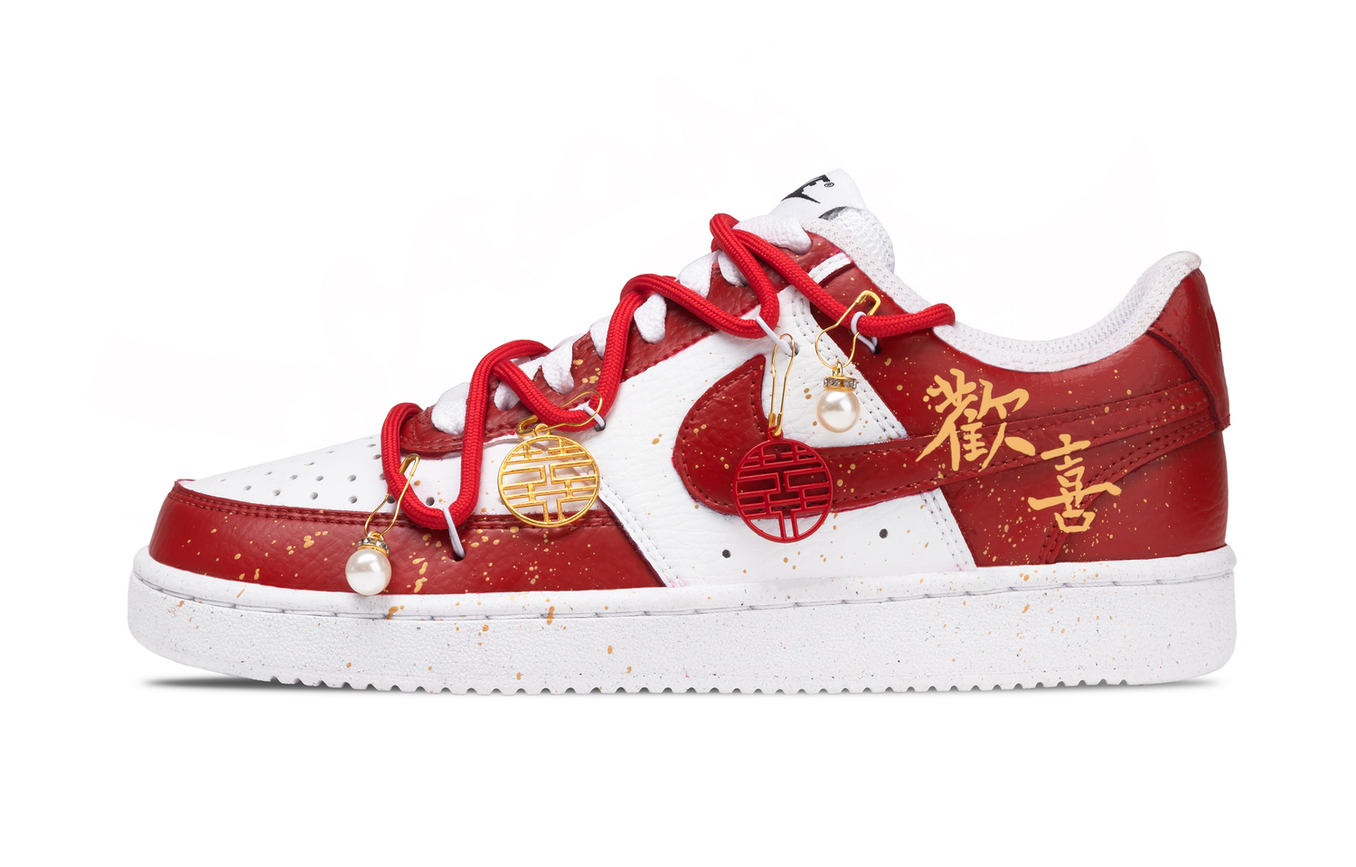 

Court Vision 1 Auspicious Blessing износостойкие и легкие низкие кроссовки для скейтбординга Unisex Nike, красный