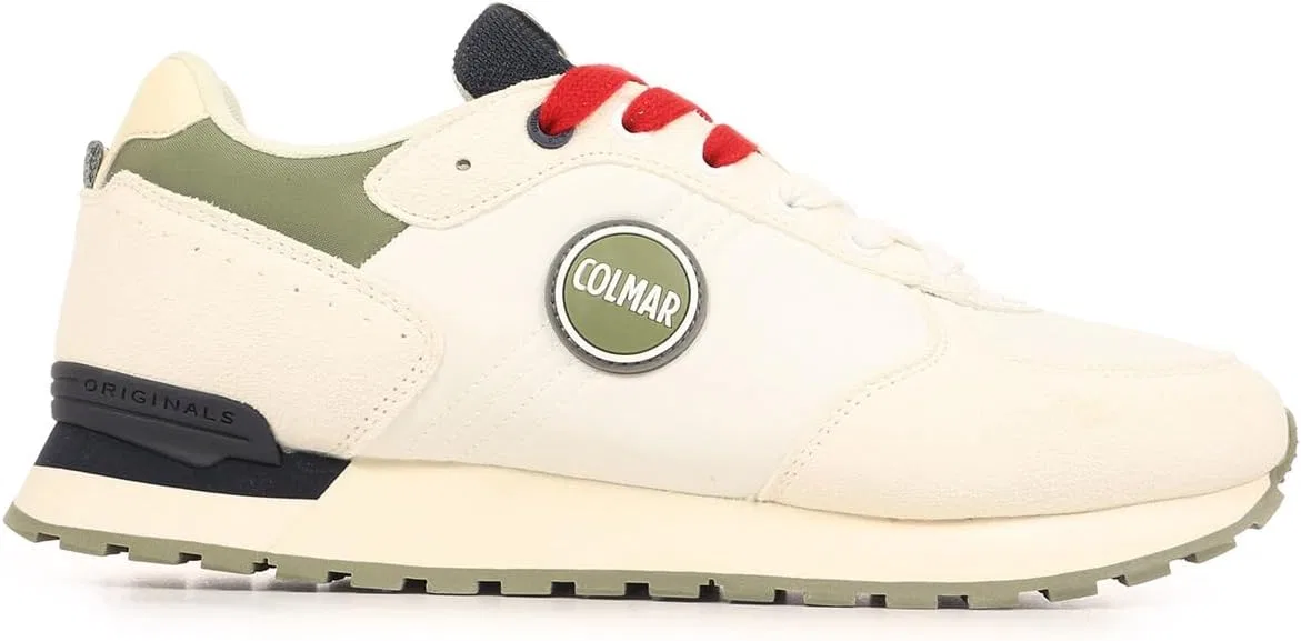 Мужские низкие кроссовки COLMAR Travis Authentic, White Military Green Navy — фото 3