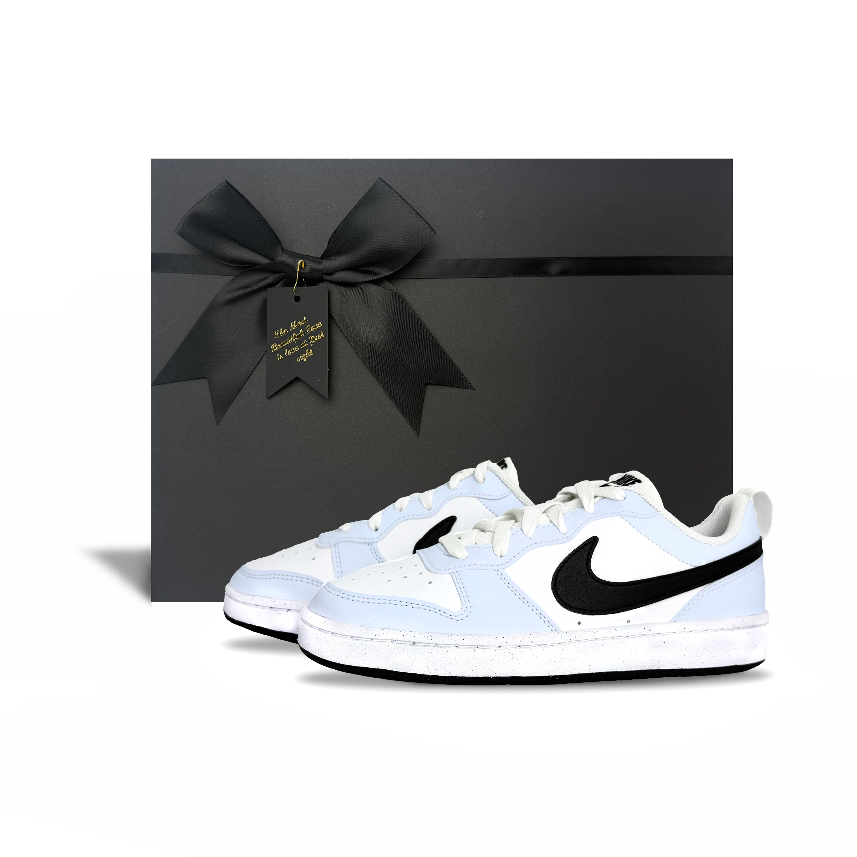 

Детские скейтерские кроссовки Court Borough для младших школьников Nike, черный/синий