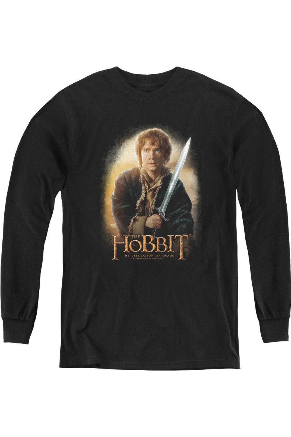 

Футболка с длинным рукавом для детей "Хоббит: Билбо и Жало" Gildan, черный