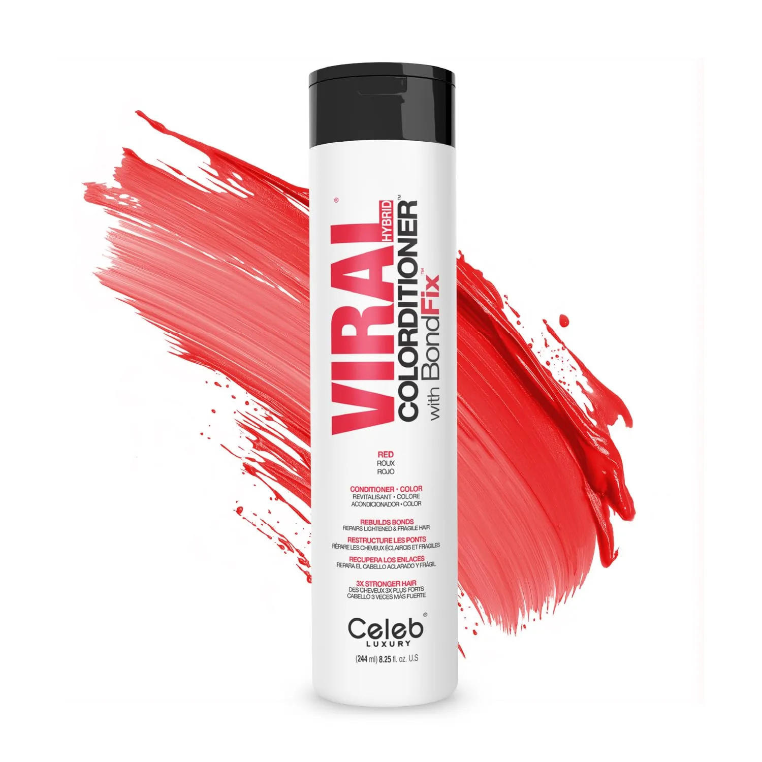 Кондиционер для волос Celeb Luxury Color Depositing Conditioner - средство для обновления цвета с компонентами Bondfix Bond Rebuilder, Viral и Gem Lites, подходит для использования с Colorwash., Red