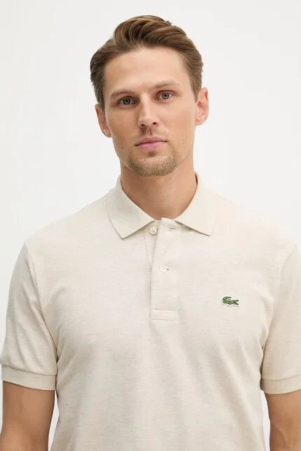 Поло из хлопка классическое Lacoste, бежевый — фото 4